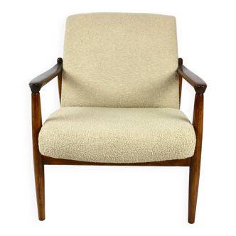 Fauteuil GFM-64 en Bouclé Beige attribué à Edmund Homa, années 1970