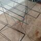 Vintage minimalist desk table steel and glass