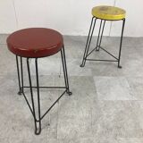 Pair of mid century industrial stools, 1950s