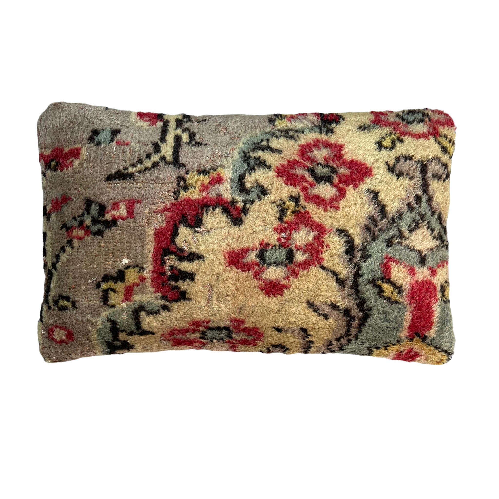 Vintage turkish rug cushion cover, 30 x 50 cm