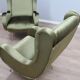 Paire de fauteuils italiens des années 1950 style Senior Zanuso en velours vert.