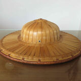 Hat colonial helmet in bamboo 70s