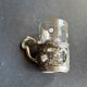 Liquor service Art Nouveau 1/2 Enamelled colored crystal with silver metal frame