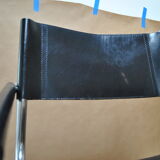 chair design vintage tubes chrome leather black