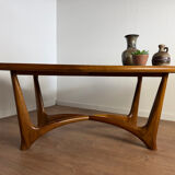 Vintage wooden coffee table – sculptural base