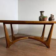 Vintage wooden coffee table – sculptural base