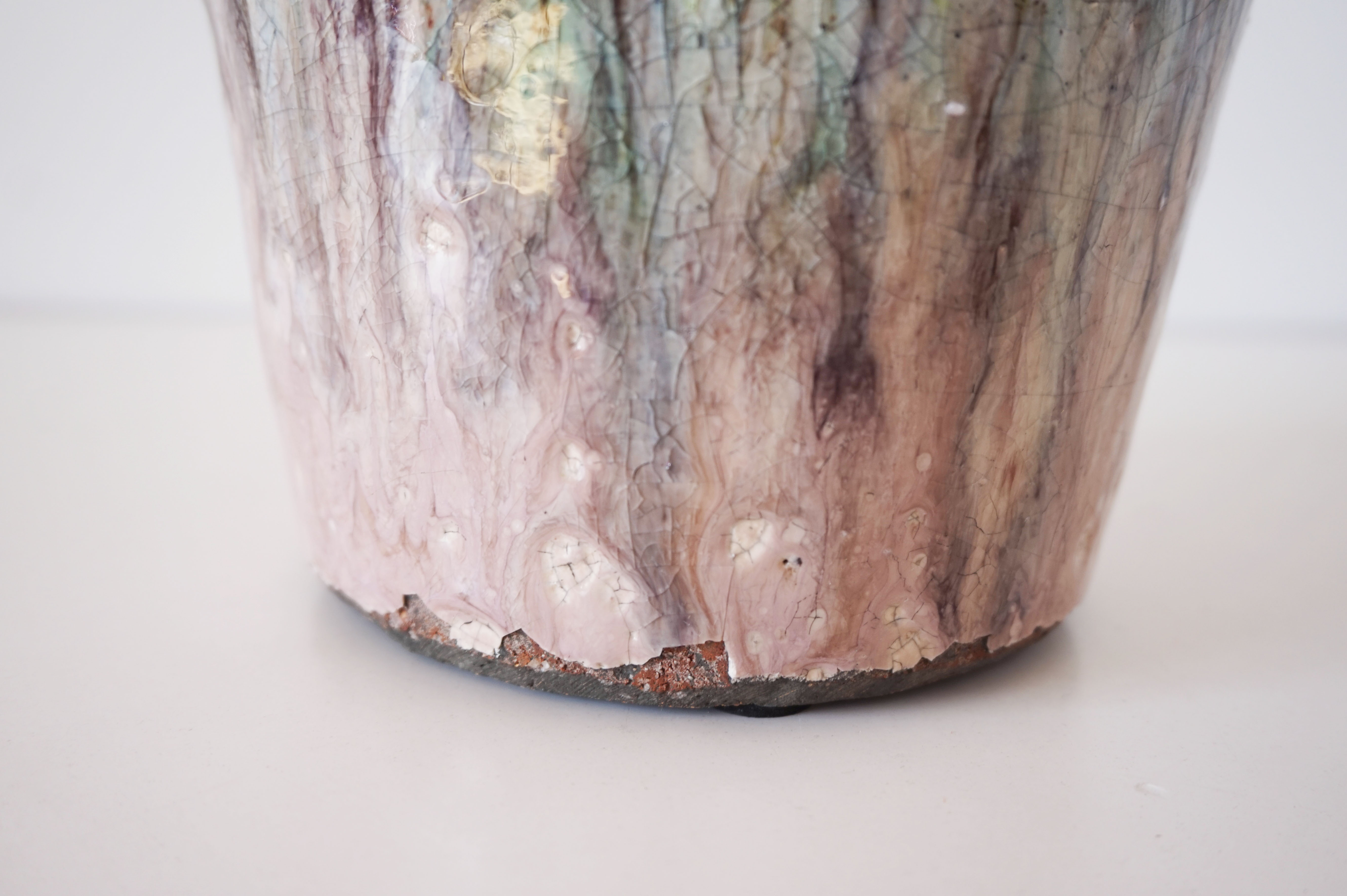 Purple ceramic pot cover