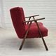 1960s, Danish 2-seater sofa, red furniture fabric, beech wood.