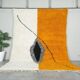 Abstract Moroccan rug, yellow and white, 150/250