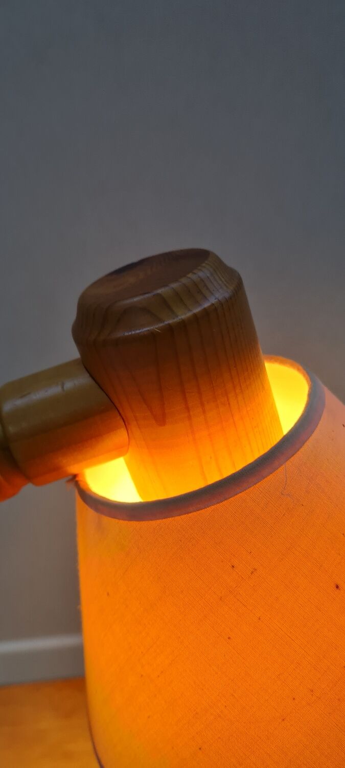 Scandinavian articulated pine lamp