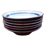 6 ceramic deep plates from the 1960s by MBFA Pornic, model Gobi.