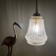 Vintage art deco tulip pendant light in frosted glass
