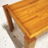 Rectangular pine coffee table, 1970