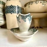 Saucière en terre de fer bleue et blanche