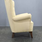 1950s Danish High Back Wing Lounge Chair Newly Reupholstered