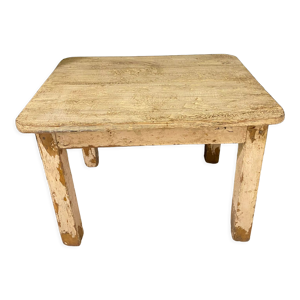 Tabouret en bois laqué crème