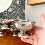 Set of 6 vintage stainless steel ice cream cups