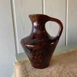 Signed glazed terracotta pitcher