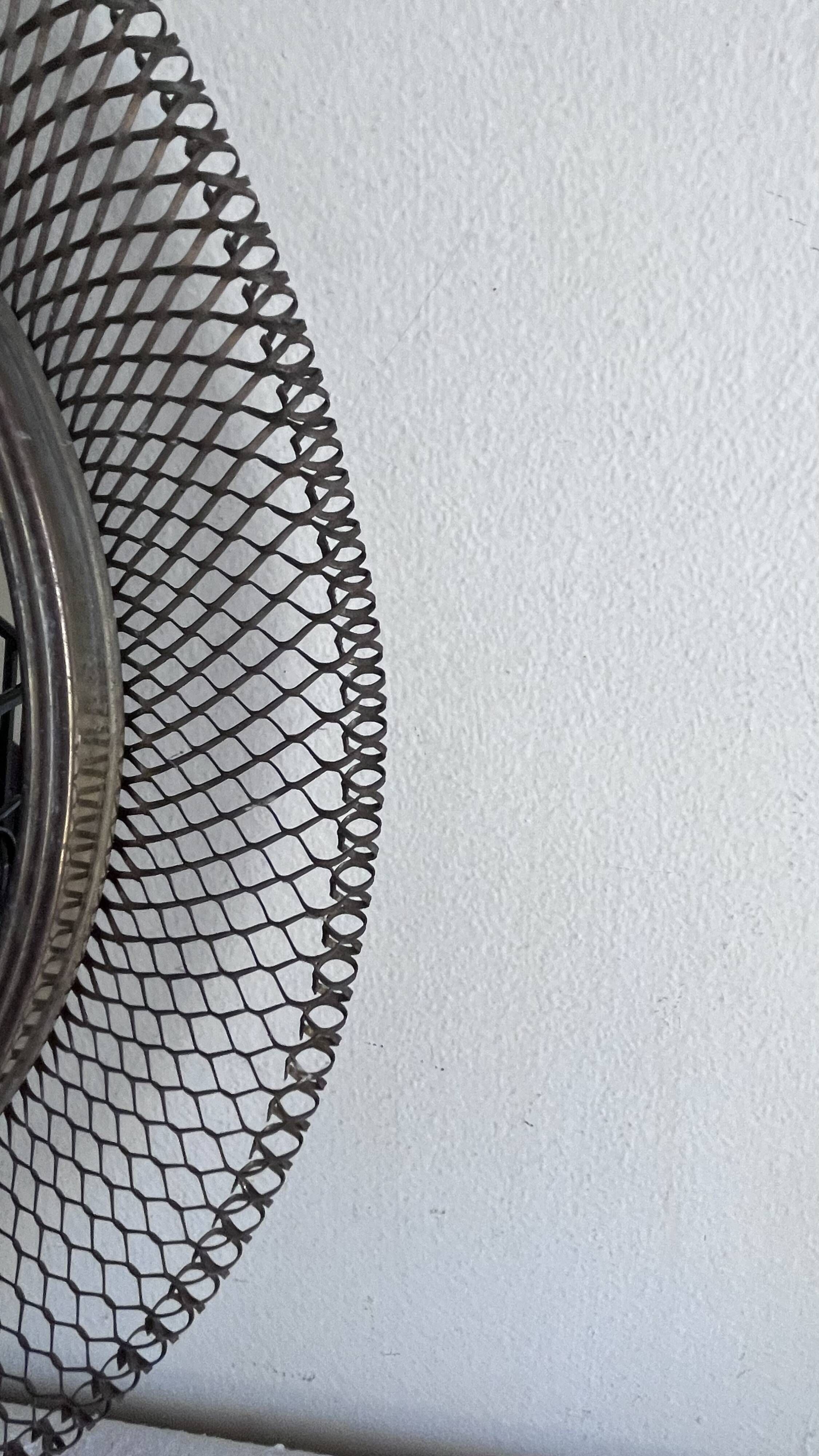 Italian sun mirror in golden mesh 1960 by Ponti