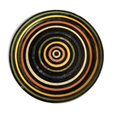 Plat XL centre de table en terre cuite vernissée céramique 1950