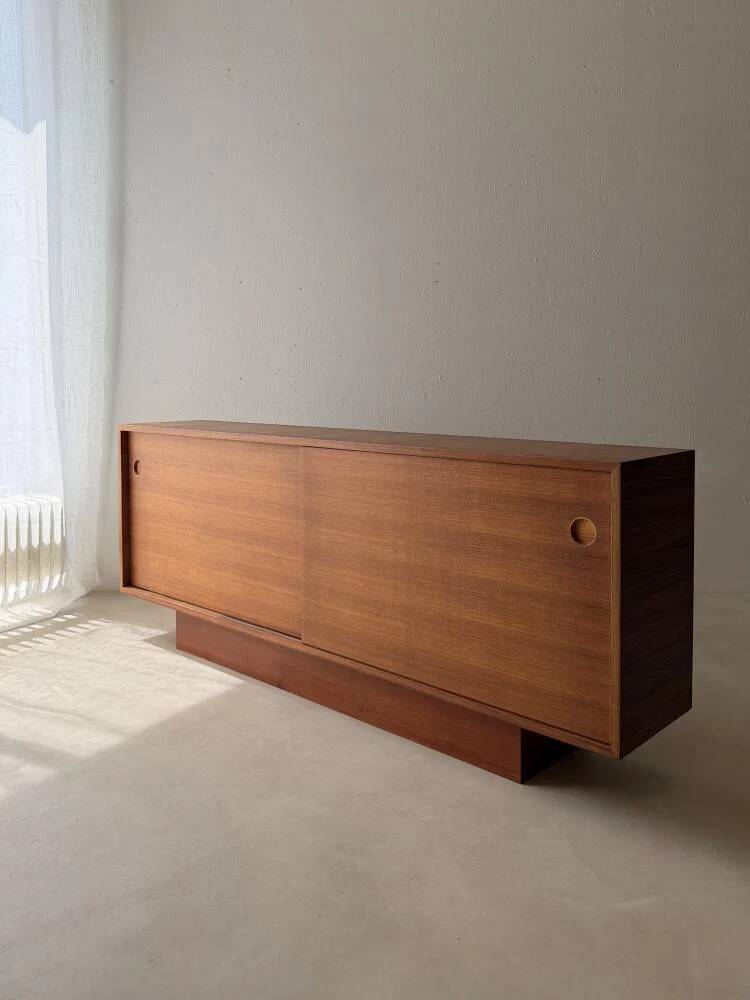 Danish mid-century teak sideboard with sliding doors