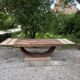 Renovated wooden table with extensions.