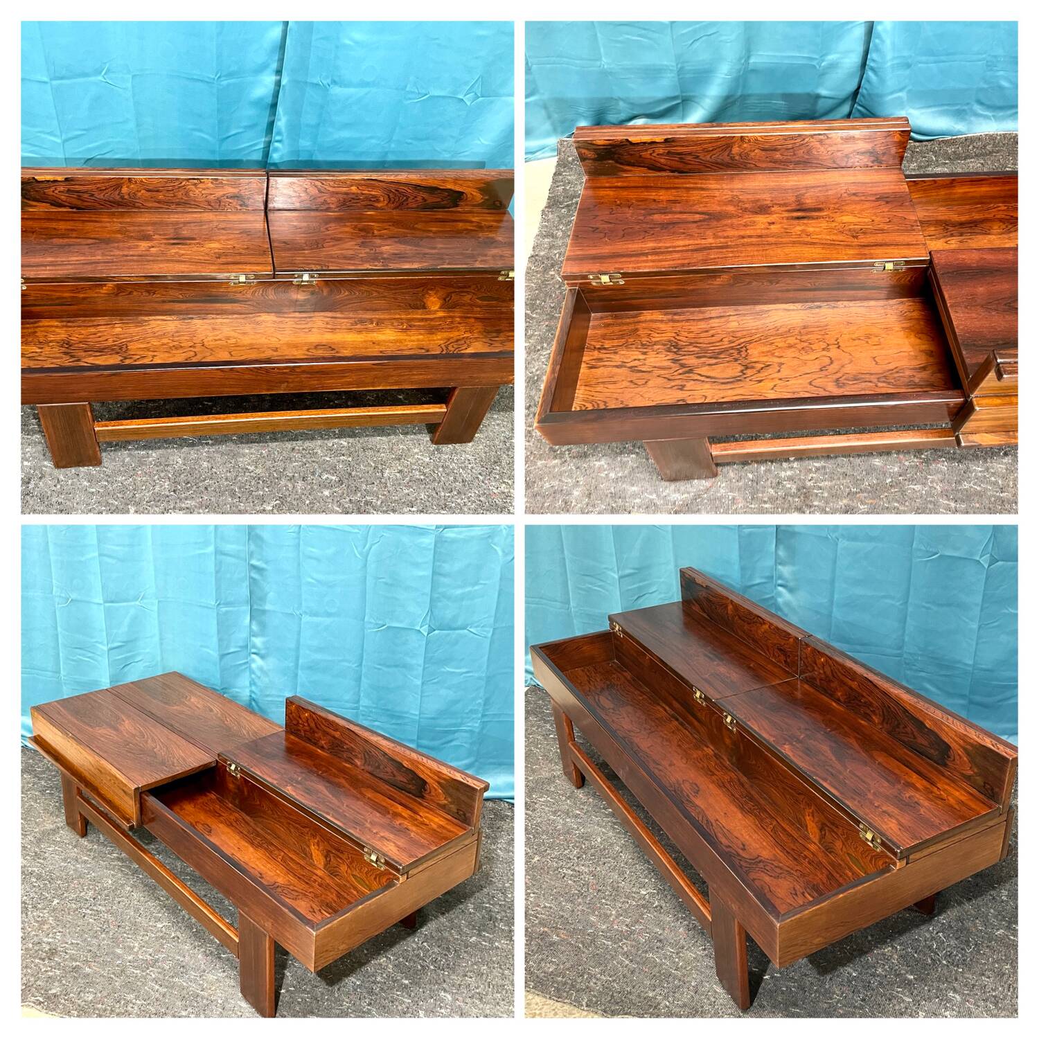 Michelucci Giovanni coffee table, Italian design, rosewood