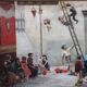 Oil Painting On Canvas, Children At Play, Italy, 19th Century