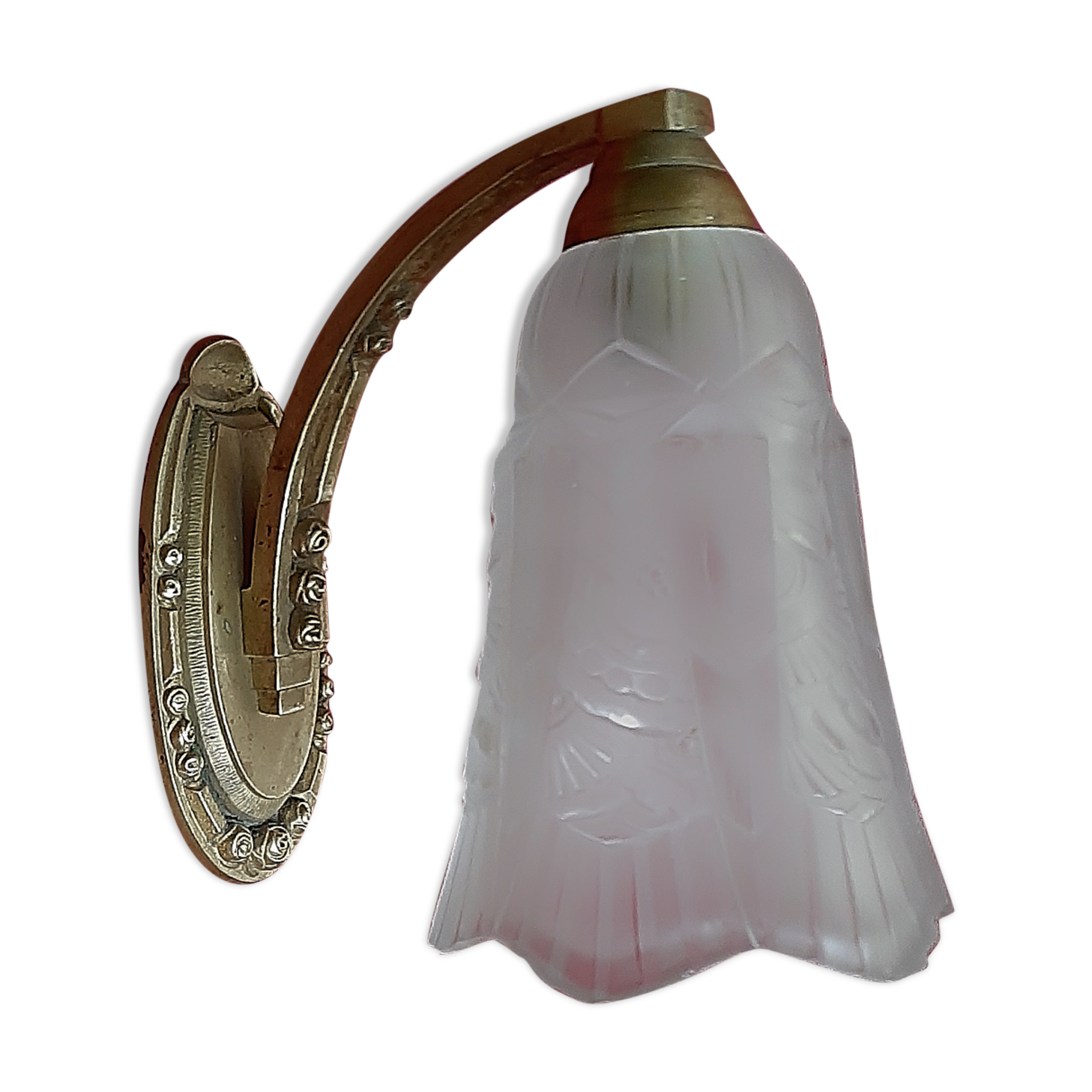Art deco period wall lamp, tulip signed maynadier