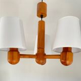 70’s Scandinavian pine wood chandelier