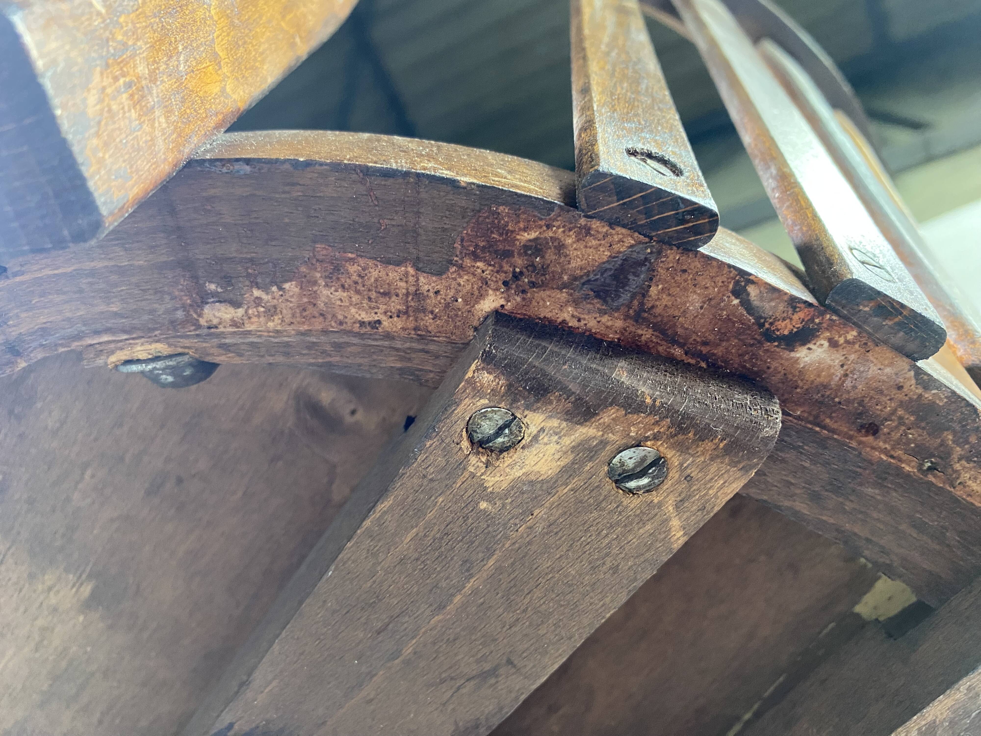 Baumann rotating wooden armchair