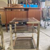 Storage modules in brass and smoked glass design 70s