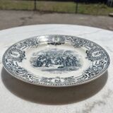 Vintage flat speaking plate in Boch Frères La Louvière porcelain