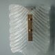 Fischer Leuchten vintage wall light, thick glass and brass wall sconce.