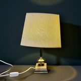 Hollywood Regency table lamp in gold brass and onyx - 1970s