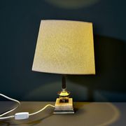 Hollywood Regency table lamp in gold brass and onyx - 1970s
