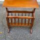 Vintage wooden side table with magazine rack – End table / Vinyl furniture