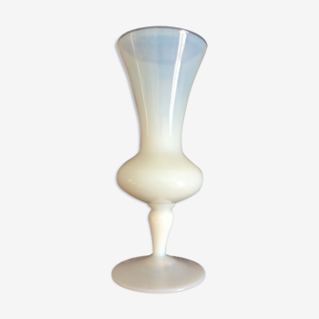 Glass design vase in matte opalescent white glass