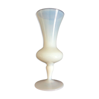 Glass design vase in matte opalescent white glass