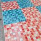 Table de ferme ancienne plateau mosaïque piètements fuselée -2m64