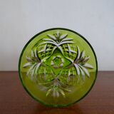 6 Roemer Saint Louis wine glasses in colored lined cut crystal signed