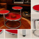 Table basse année 70 à trois niveaux en verre structure acier chromée