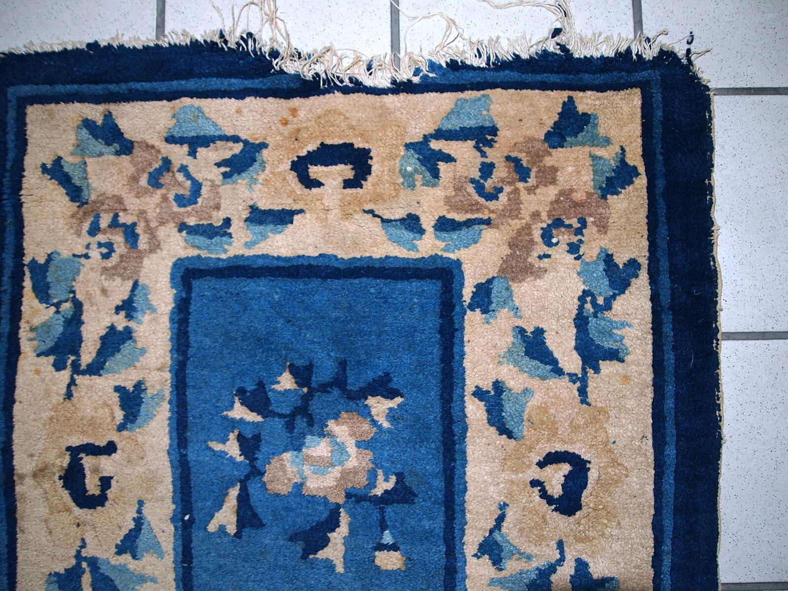 Former carpet Chinese Peking is 61cm x 112cm 1900 hand - 1C43