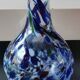 Designer Ball Vase in blown art glass, Murano style. Multi-colored speckles/smoke swirls. Dim 26 x 13 cm