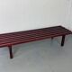Mid-century modernist wooden wenge slat bench coffee table by Gijs Bakker for Castelijn, 1970s