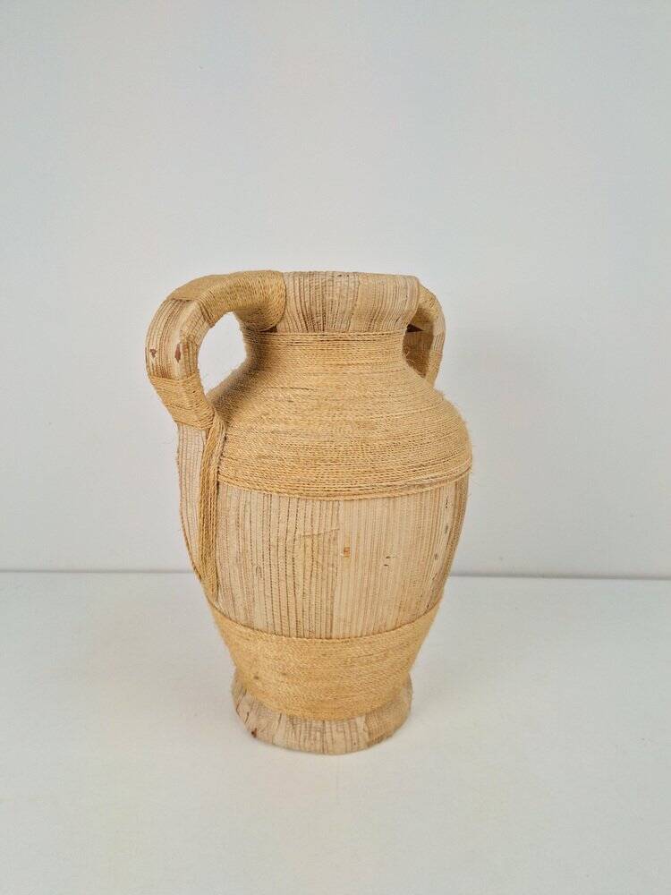 Mid-Century Terracotta Amphora Jar Vase with Handles, 1950s