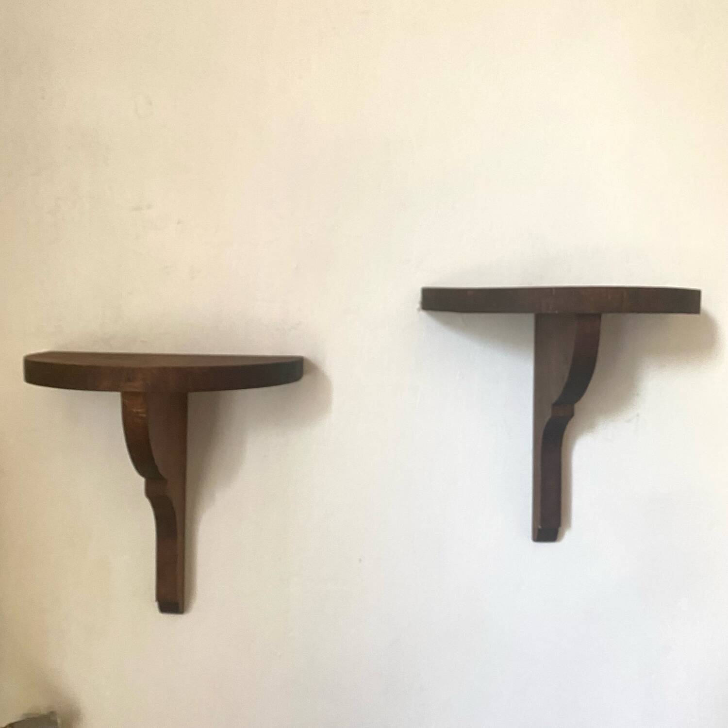 Half-moon wall shelves