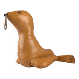 Leather Seal Decorative Sculpture Vintage 1970s