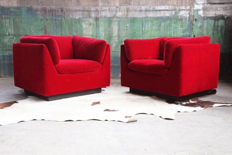 Post-modern red chaise longue by Metropolitan of San Francisco