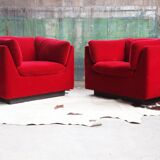 Post-modern red chaise longue by Metropolitan of San Francisco